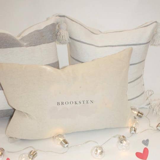 Capa de almofada de rim de nome simples personalizada por atacado de Design District Co