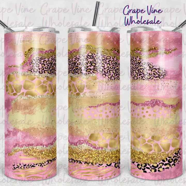 Copo Térmico 20oz Via Láctea Rosa Bonito por atacado de GrapeVineWholesale