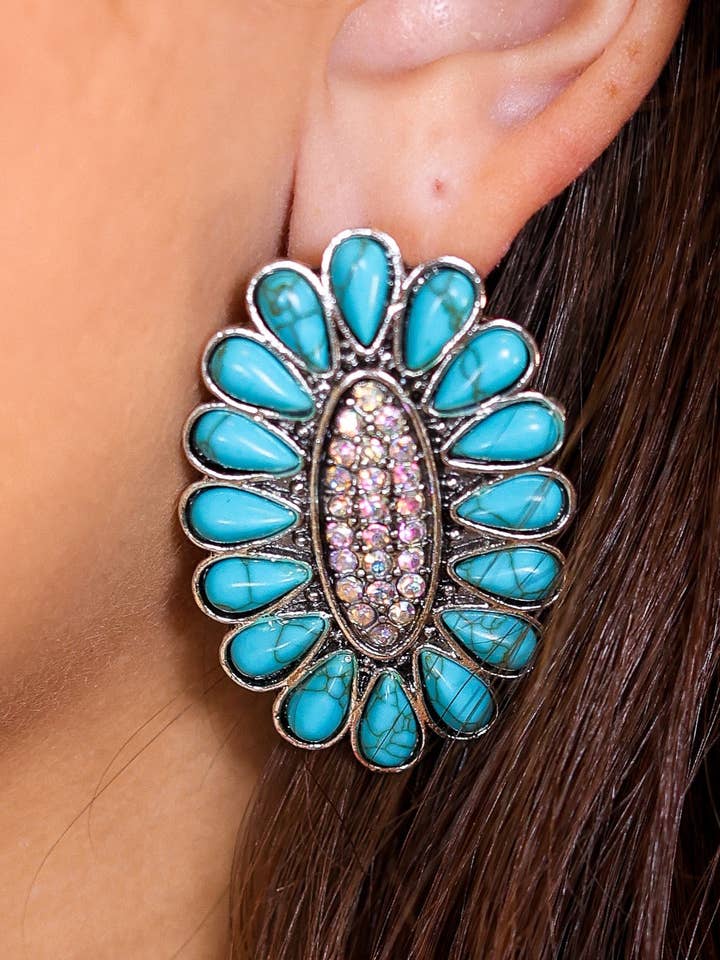 Turquoise Eternity Earrings for wholesale by GRACE+EMMA by Southern Grace