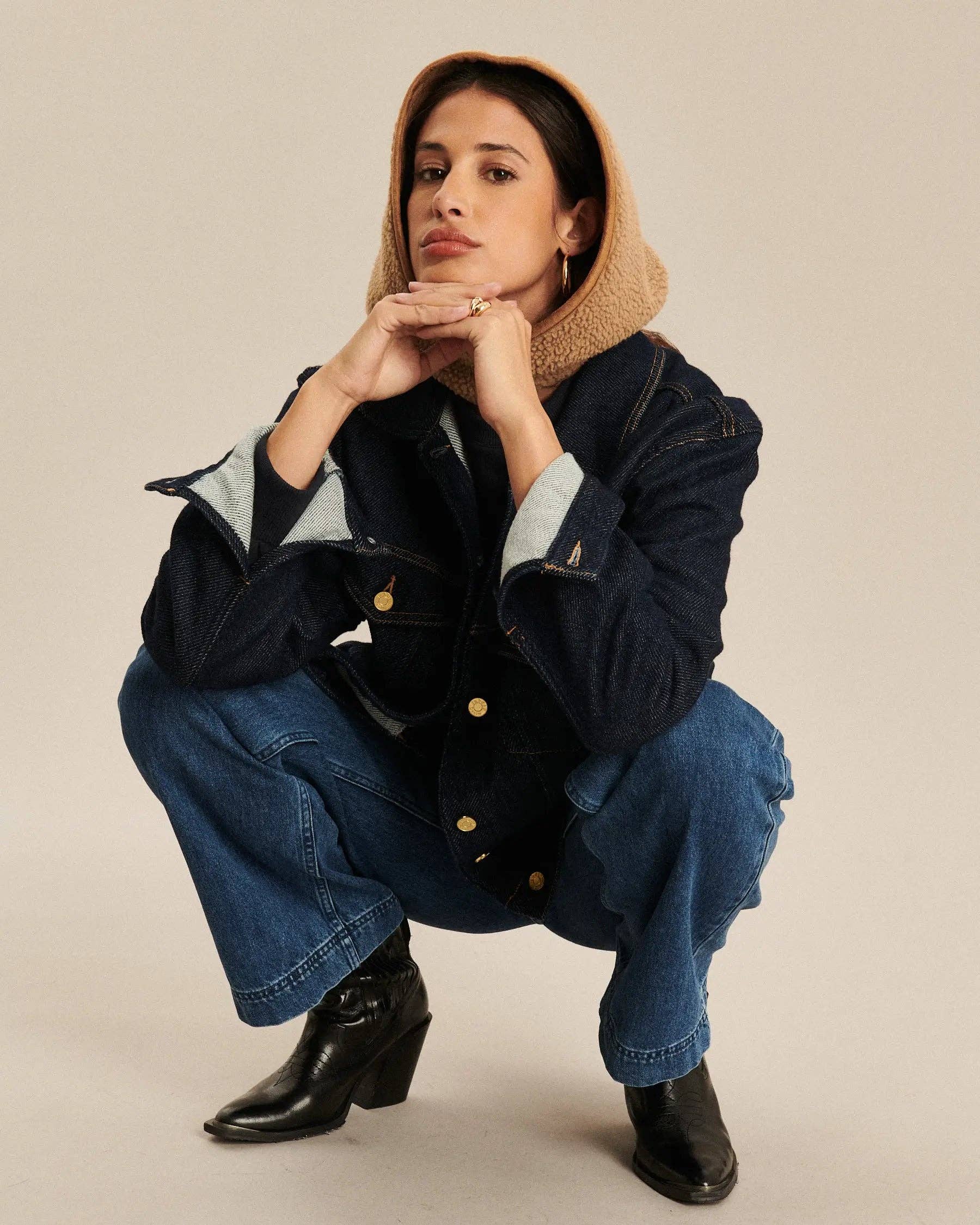 LABDIP - Wholesale Scarf - Women's - ADLER SHERPA MACCHIATO - HOOD FAUX FUR CARAMEL2