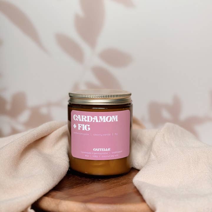 Caitelle - Wholesale Jar/Filled Candle - Cardamom + Fig Coconut Soy Wax Candle