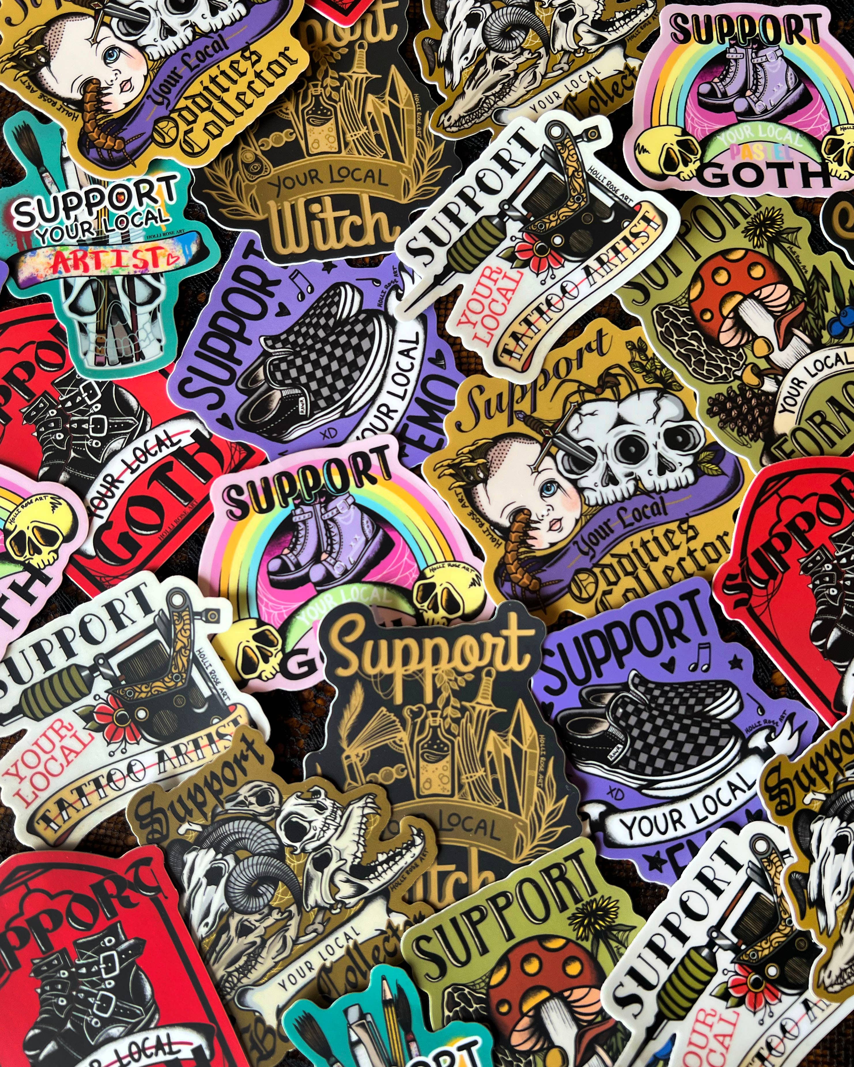 Holli Rose Art - Wholesale Sticker - Support Your Local Goth Sticker3