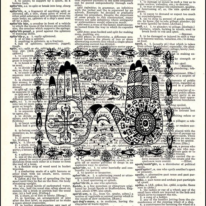 Henna Hands Dictionary Print for wholesale by Fresh Prints of CT