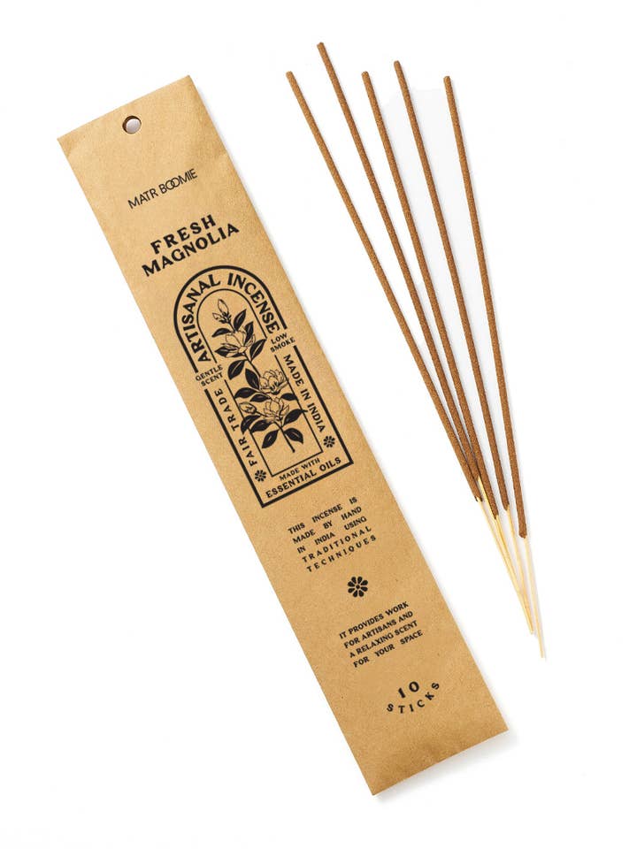 Fresh Magnolia Incense - 10 sticks, low smoke for wholesale by Matr Boomie Fair Trade