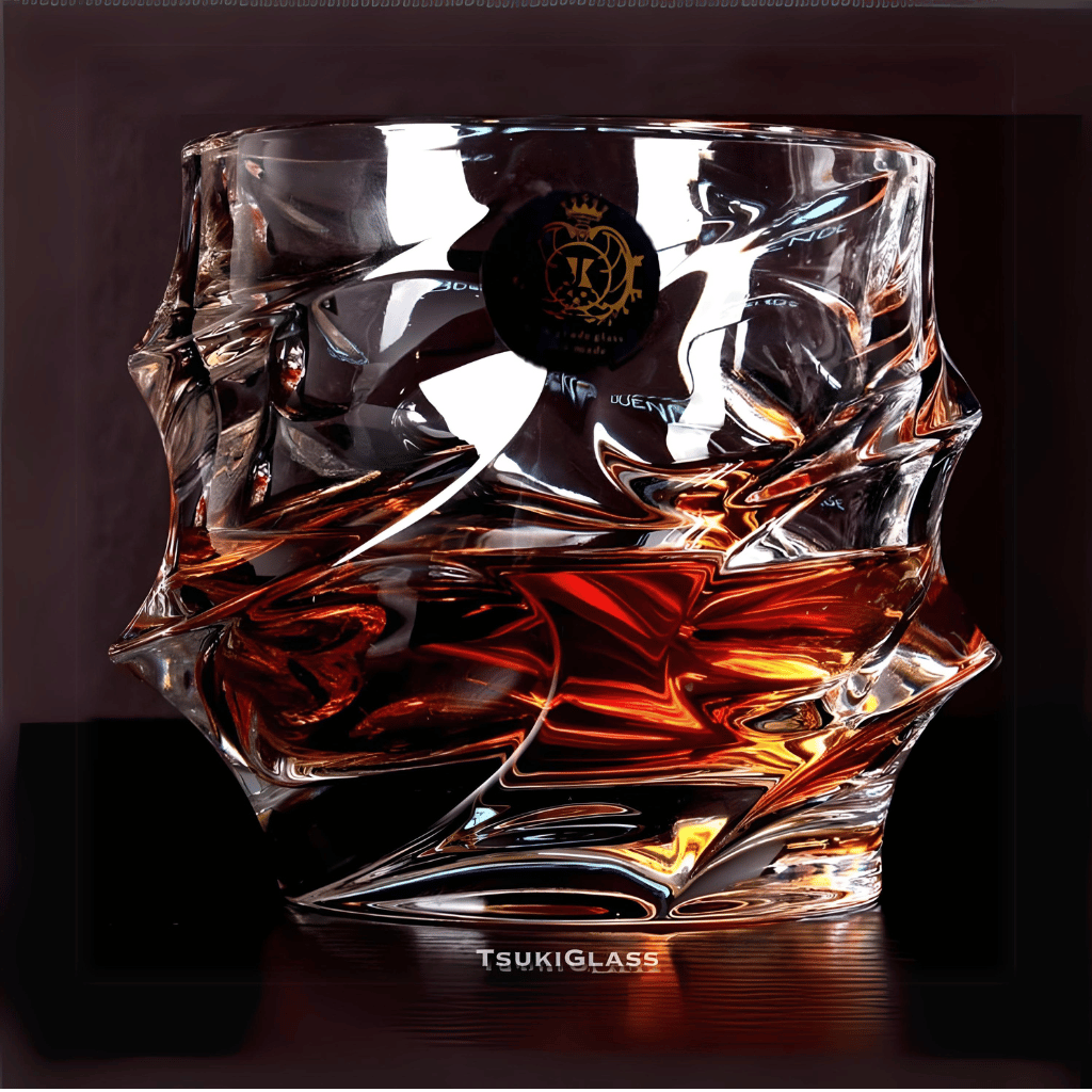TsukiGlass – wholesale Cocktail/liquor glass – Set of 4 Storm Japanese Crystal Whisky Glass11