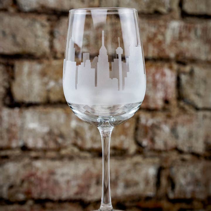 San Antonio, Texas Skyline Wine Glass for wholesale by Urban & Etched