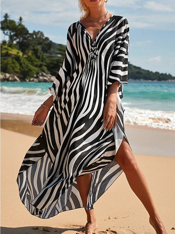 Wholesalesir - Wholesale Swim Cover Up - Women's - Womens Long Dress Bikini Cover Up Robes Art Printing