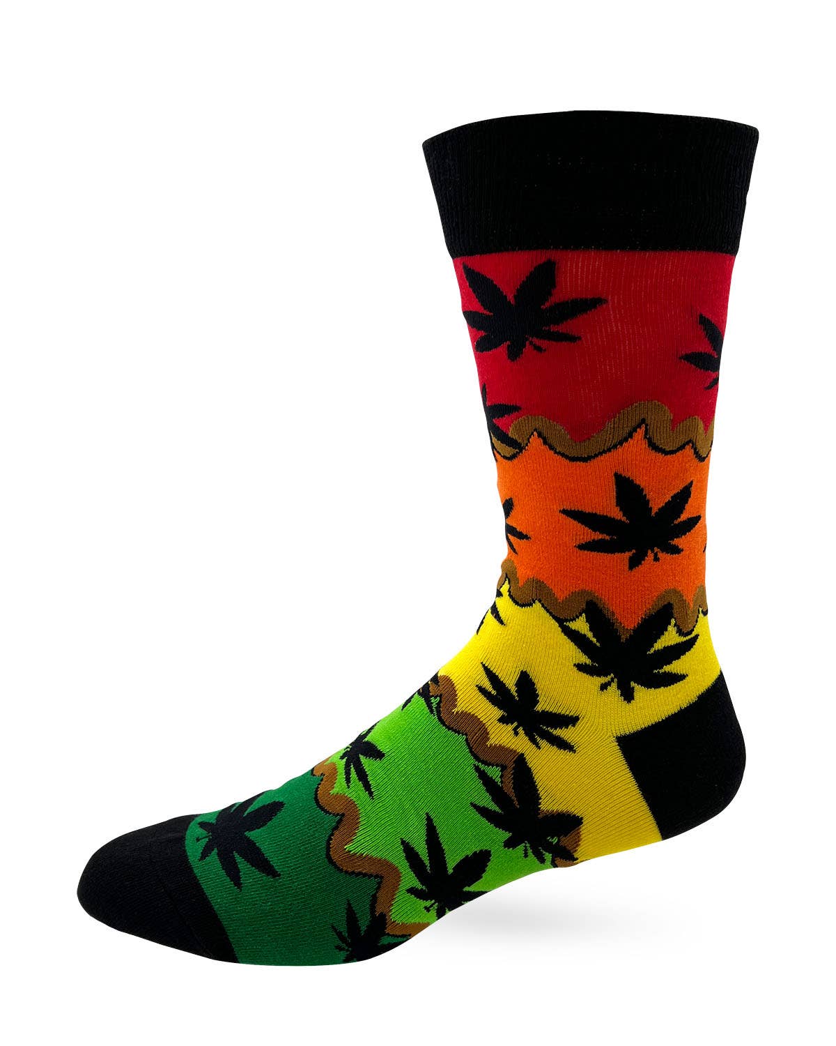 Fabdaz - Vente Chaussettes – homme - Chaussettes fantaisie pour homme « My Favorite Herb » avec feuilles de marijuana2