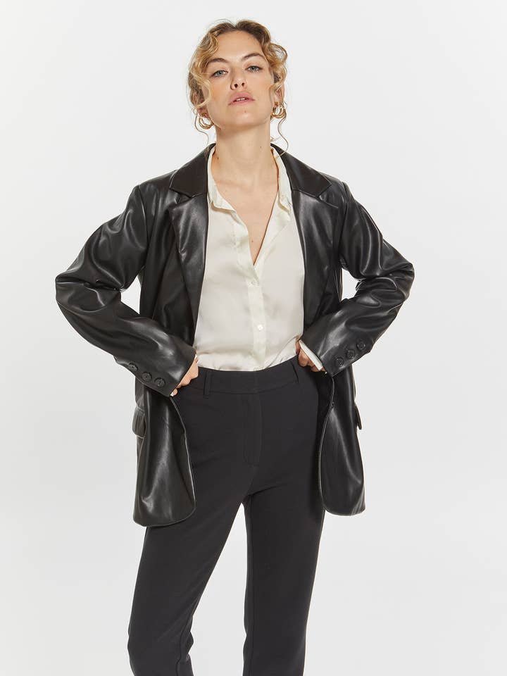 Pleather Blazer - MELISSA BLAZER for wholesale by Weekend Los Angeles