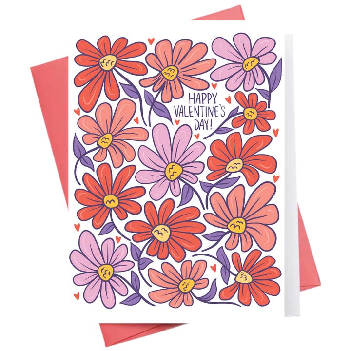 Fijne Valentijnsdag Bloemen | Valentijnskaart voor wholesale door Inkwell Cards