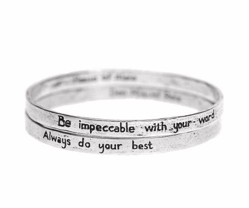 Jewelry Evolution - Wholesale Jewelry Set - The Four Agreements Double Bangle Set8