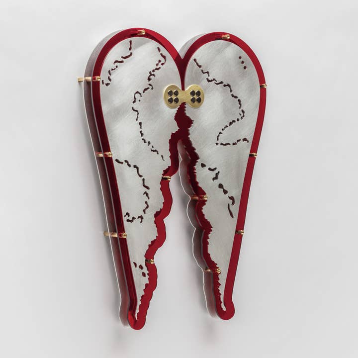 gebroken hart, vleugels, rood voor wholesale door Angela Ridgway