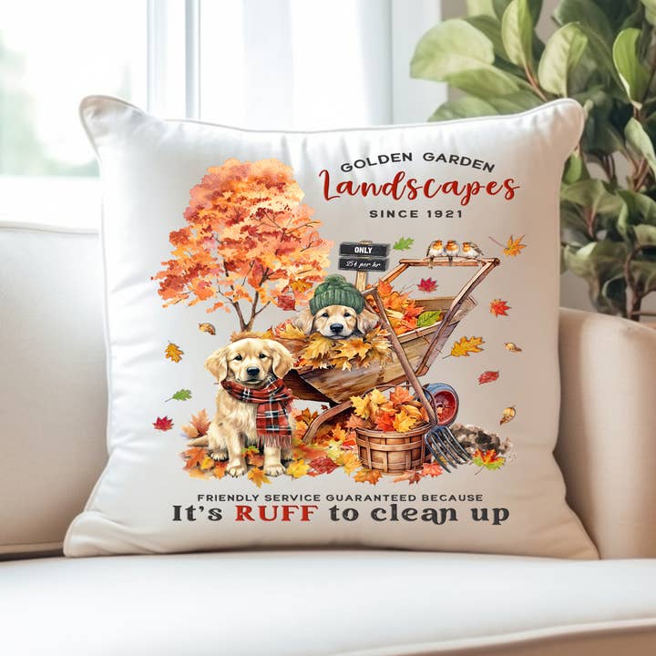 Golden Retriever Gardens Kissenbezug für Herbst und Herbst (nur) für den Großhandel von Avery Lane Gifts