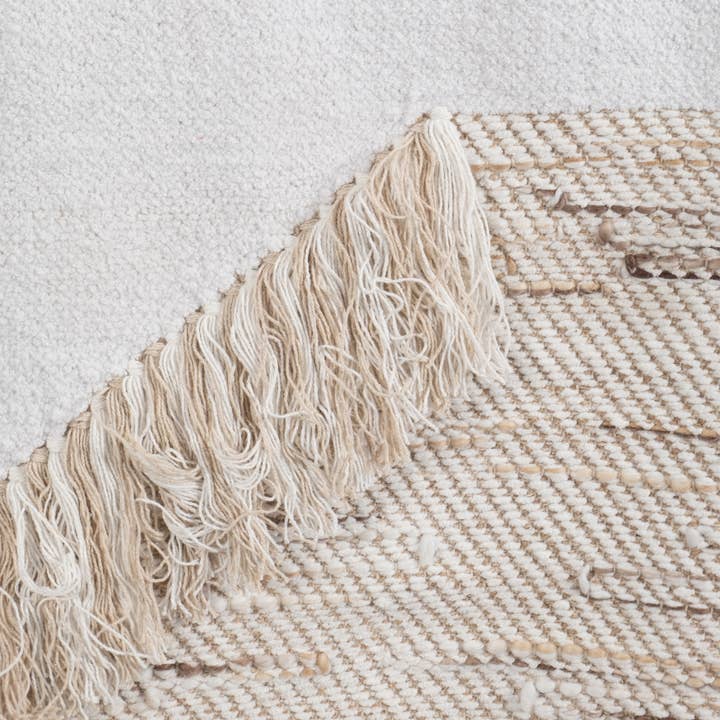 Sagebrook Home - Wholesale Tapestry/Textile Hanger - 24 in. x 36 in. Ivory Abstract Diagonal Fringe Wall Hanging
