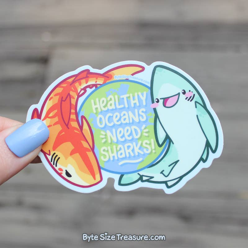 Byte Size Treasure - Wholesale Sticker - Healthy Oceans Need Sharks Vinyl Sticker3