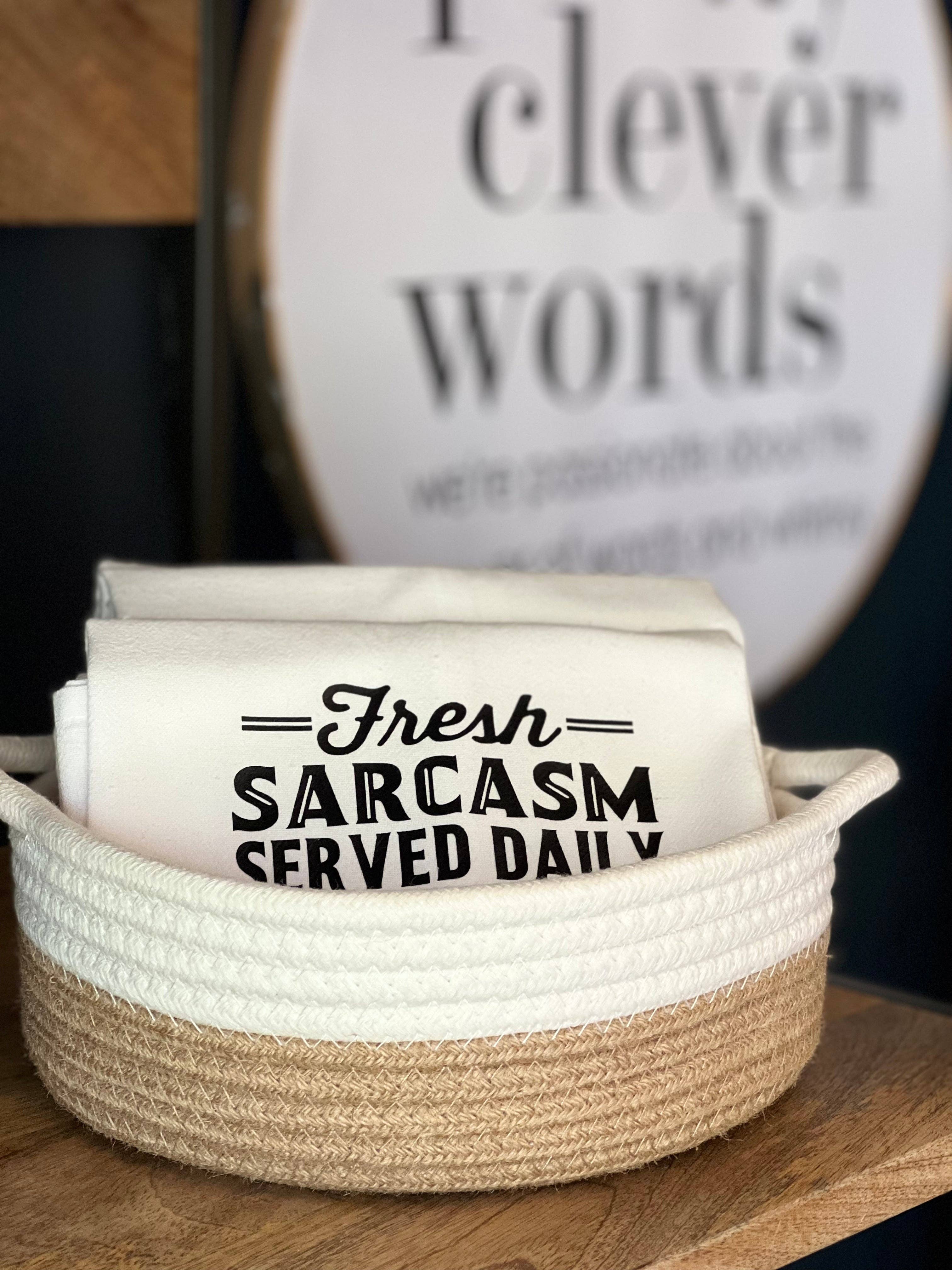 Pretty Clever Words - Wholesale Tea Towel - Being a mom is like being a chicken-fun bar kitchen towel SM4