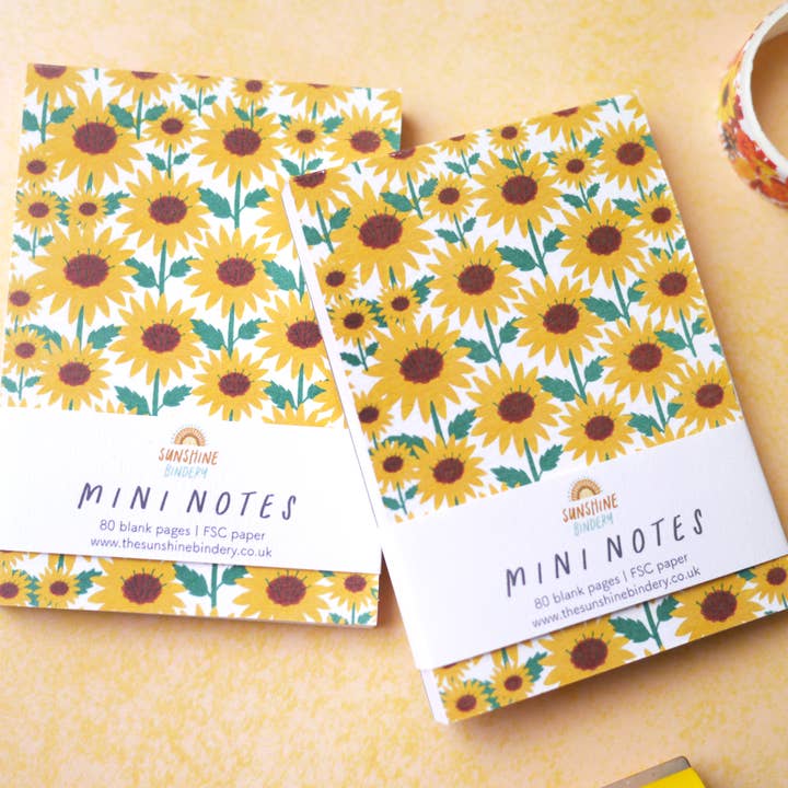 The Sunshine Bindery – wholesale Notepad – Mini Notes A7 Sunflower Notepad1