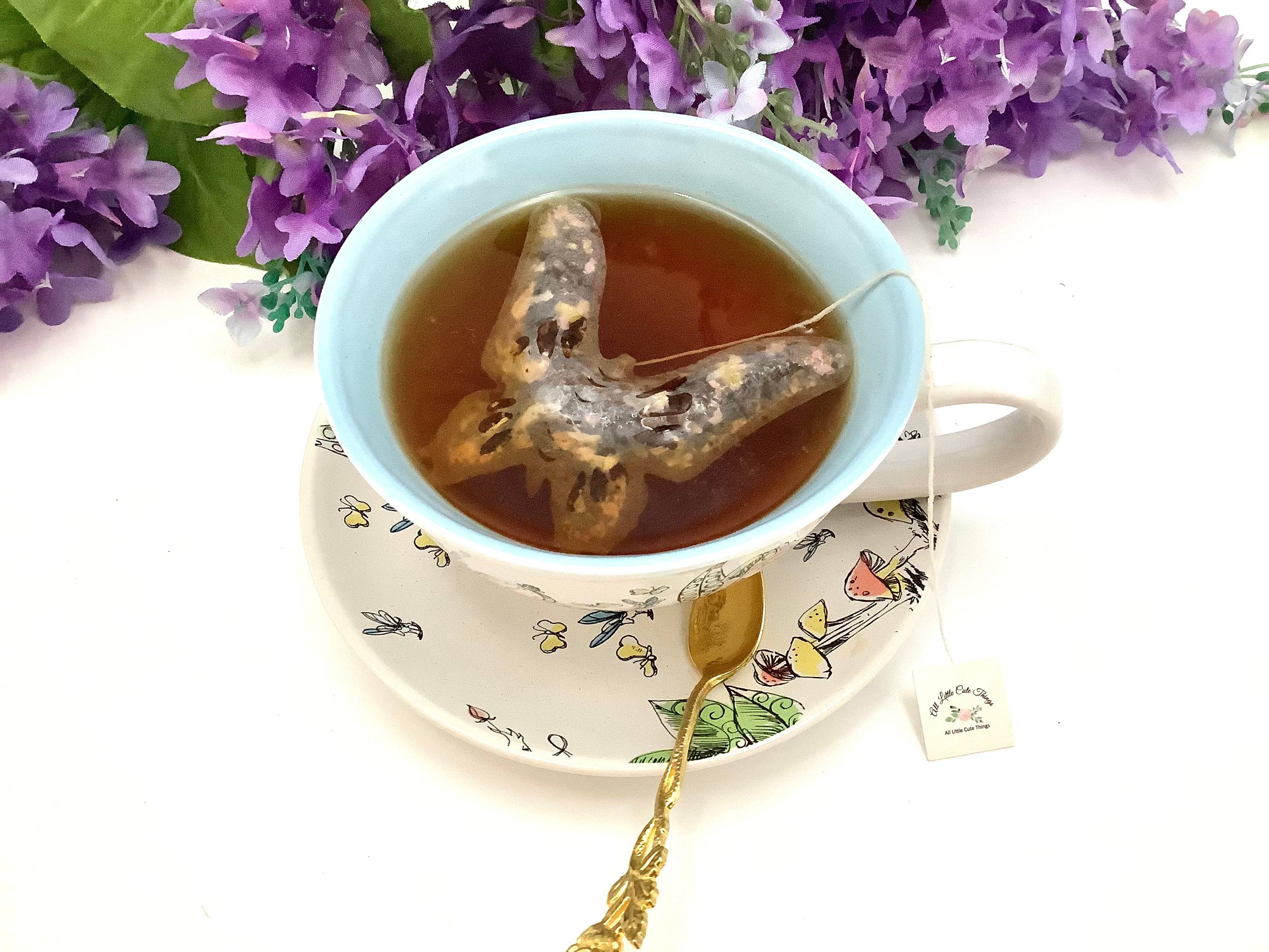 All Little Cute Things – wholesale Tea bags – Butterfly Black Tea and Roses, Gift Box with four packets10