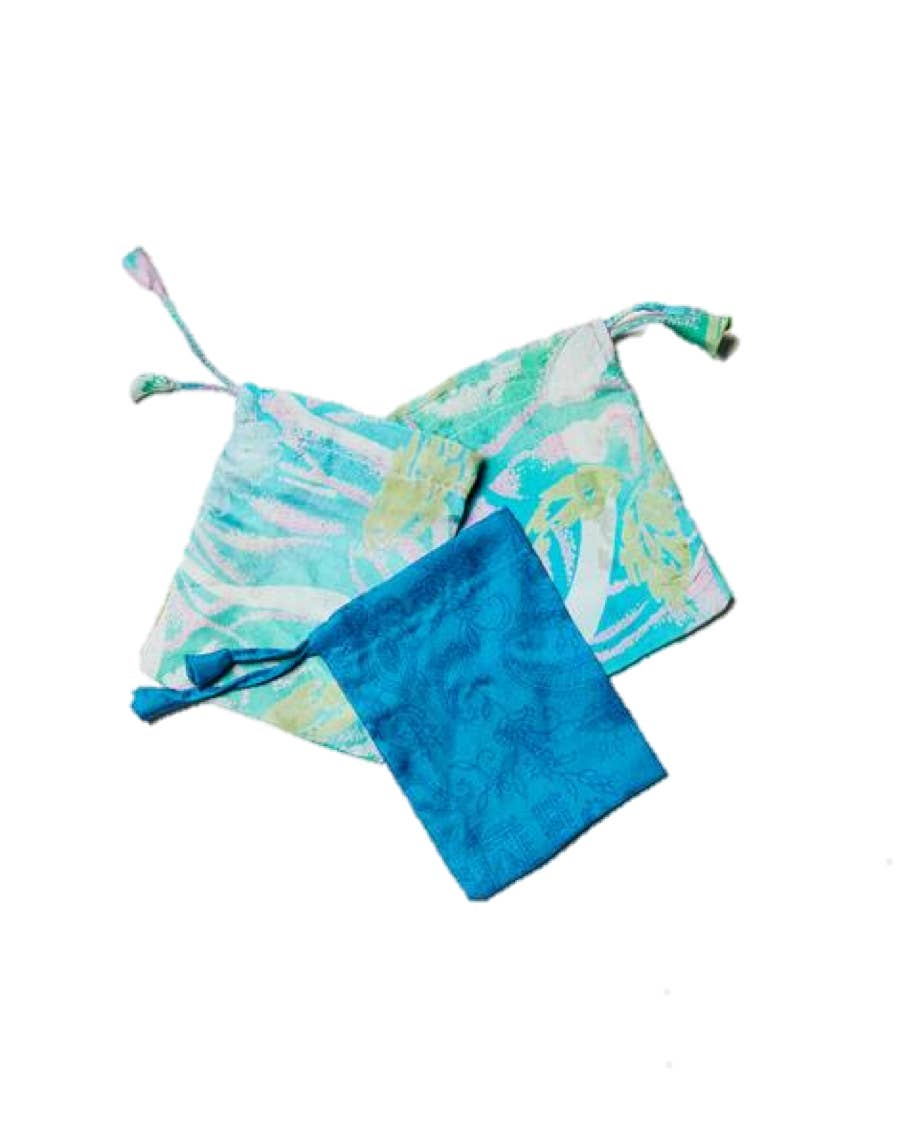 Sewing New Futures, Inc - Wholesale Pouch – Women’s - Blue Sari Pouch