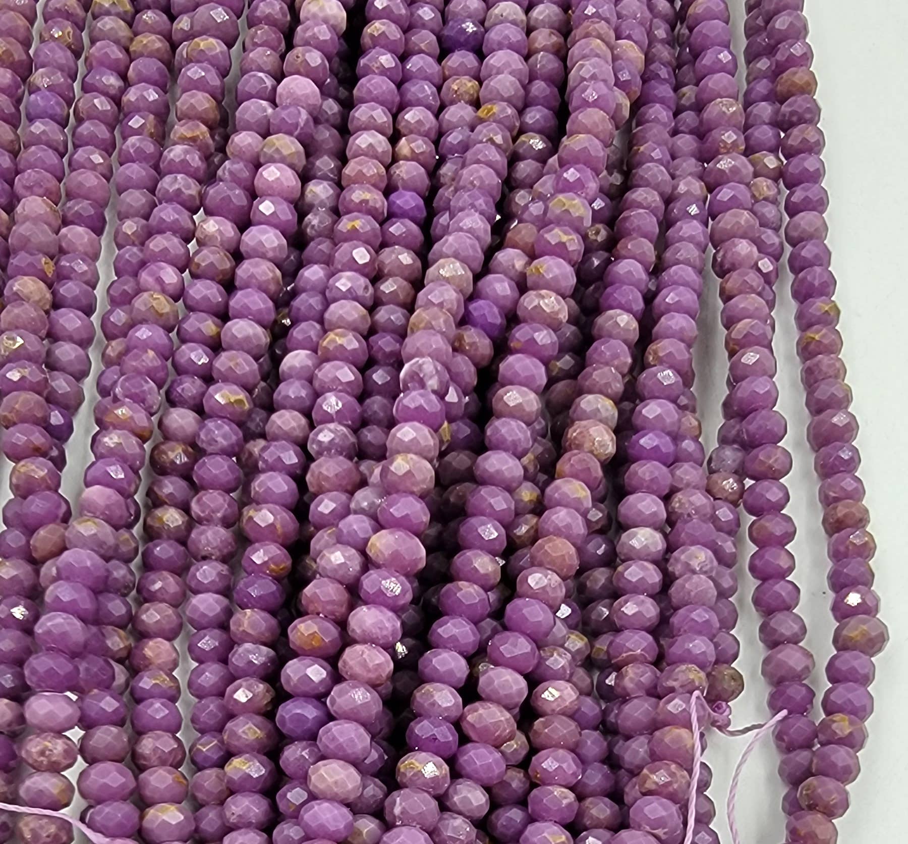 Beads Creation - Wholesale Beads - Natural Phosphosiderite Faceted Rondelle Genuine Bead PRP6275