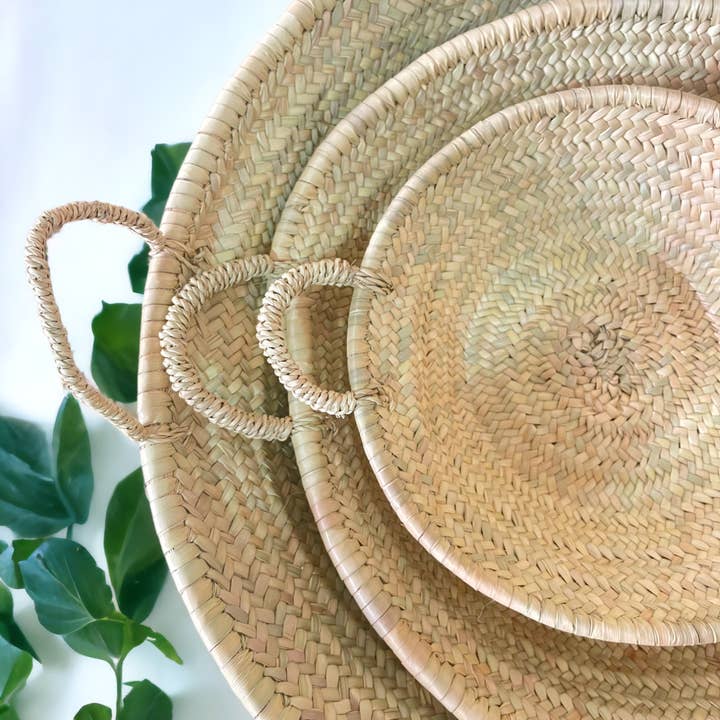 MOROCCAN STRAW WOVEN PLATE for wholesale by Melecraft