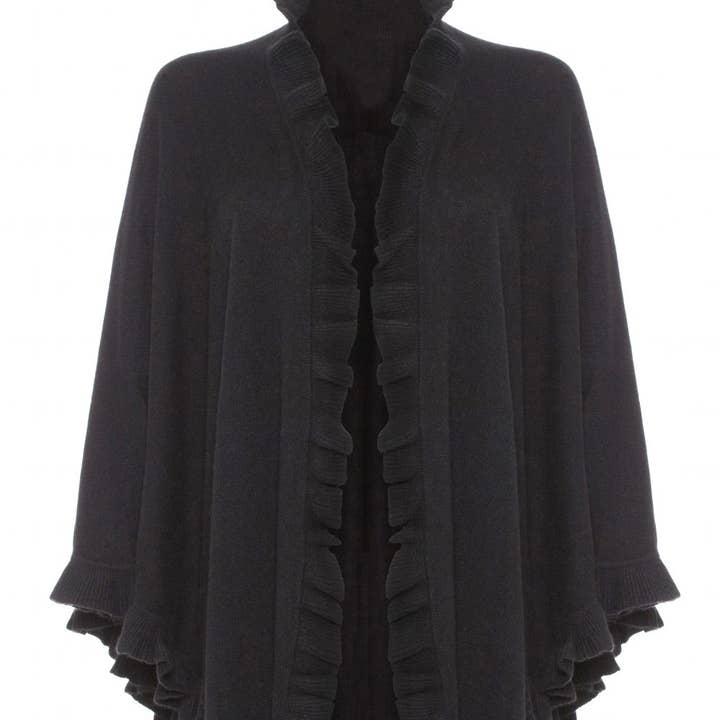 Mantella da donna 100% lana d'agnello con frange per la vendita all'ingrosso da parte di Lona Scott