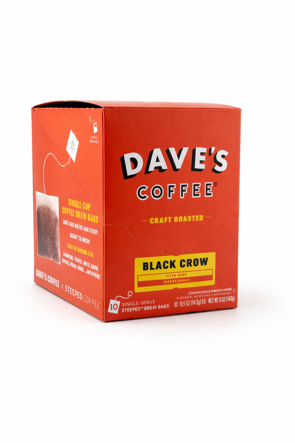 Dave's Coffee Roasters - Wholesale Ground Coffee - Steeped Dark Roast Coffee | Brews Like Tea — 10-Pack1