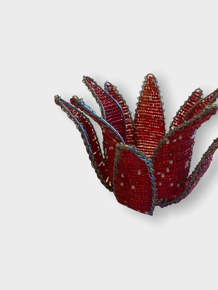 Beaded Protea Flower Candle Holder- South Africa for wholesale by Botanical Boys