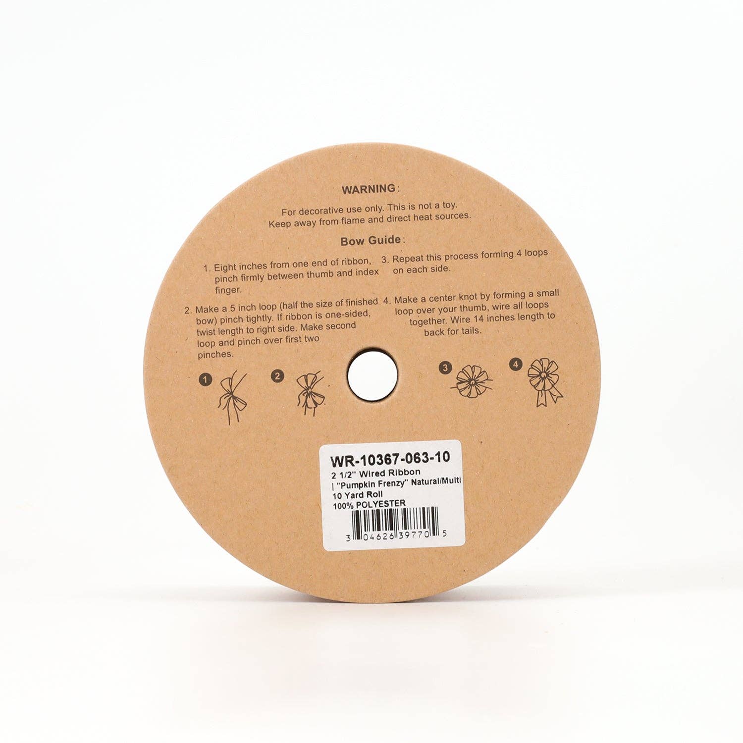 LA Ribbons Wholesale - Wholesale Ribbon - Gift Wrapping - 2 1/2" Wired Ribbon | "Pumpkin Frenzy" Natural/Multi | 10 Yard Roll4