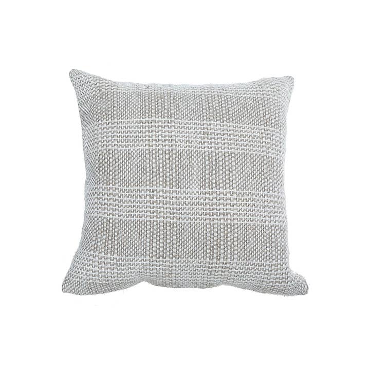 Taupe Chuncky Plaid Cotton Linen Cushion for wholesale on Faire