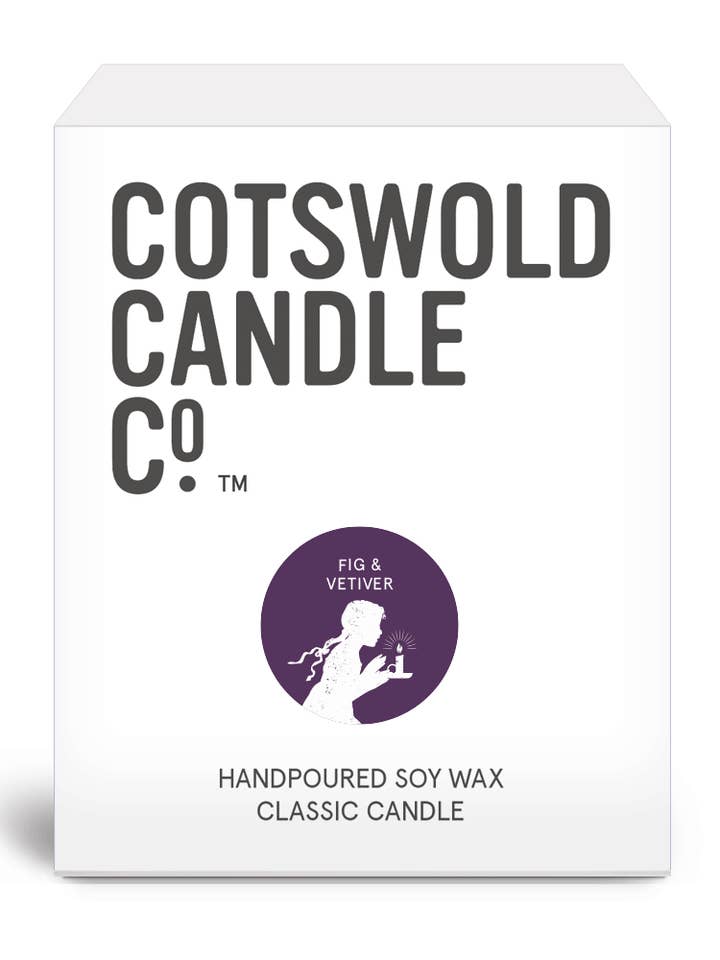 Fig & Vetiver kaars voor wholesale door Cotswold Candle Co