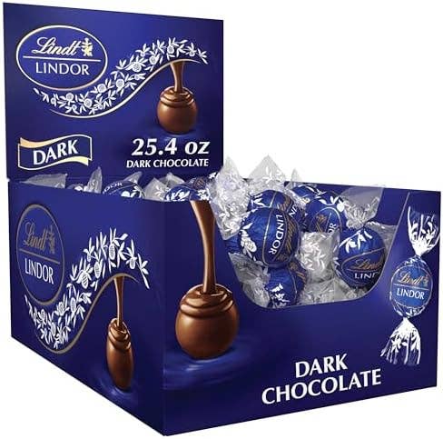 Long Island Candy Factory – wholesale Chokladkartong – Lindor 60 st 720 g Mörk Chokladtryffel Blå Låda0