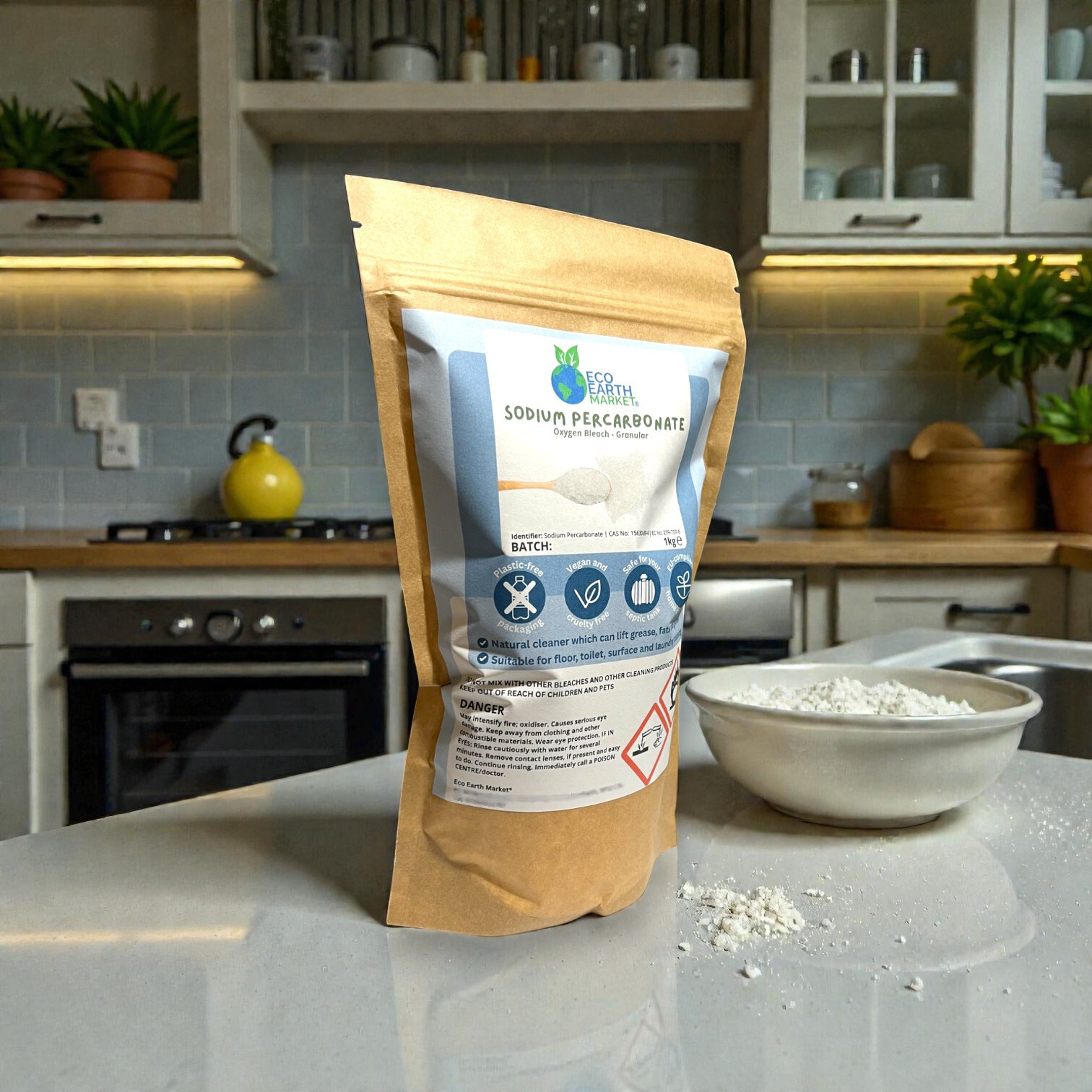 Eco Earth Market - Wholesale Multi-Surface Cleaner - Sodium Percarbonate 1kg - Oxygen Bleach5