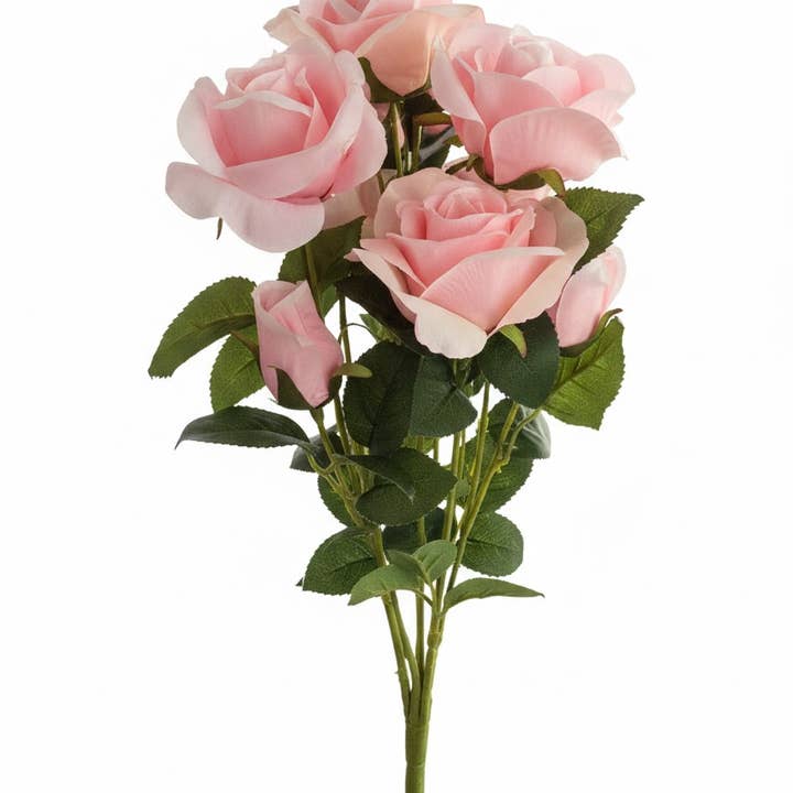 21" Artificial Classic Pink Silk Rose Spray for wholesale by Bospak