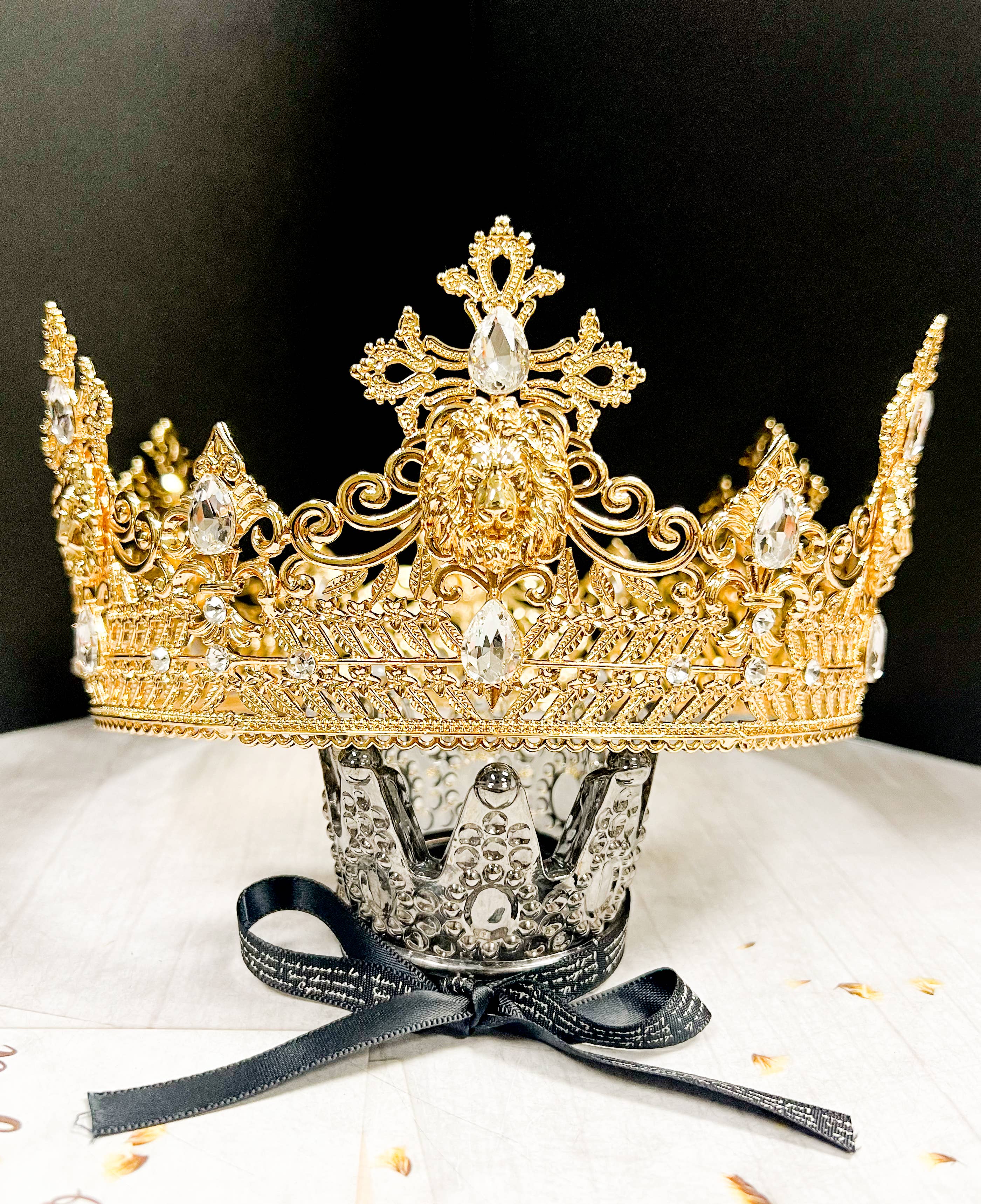 Happy Dream Gifts - Wholesale Party Hat/Crown - Gold King Lion Crown, Prince Diadem, Clear Crystal Crown6