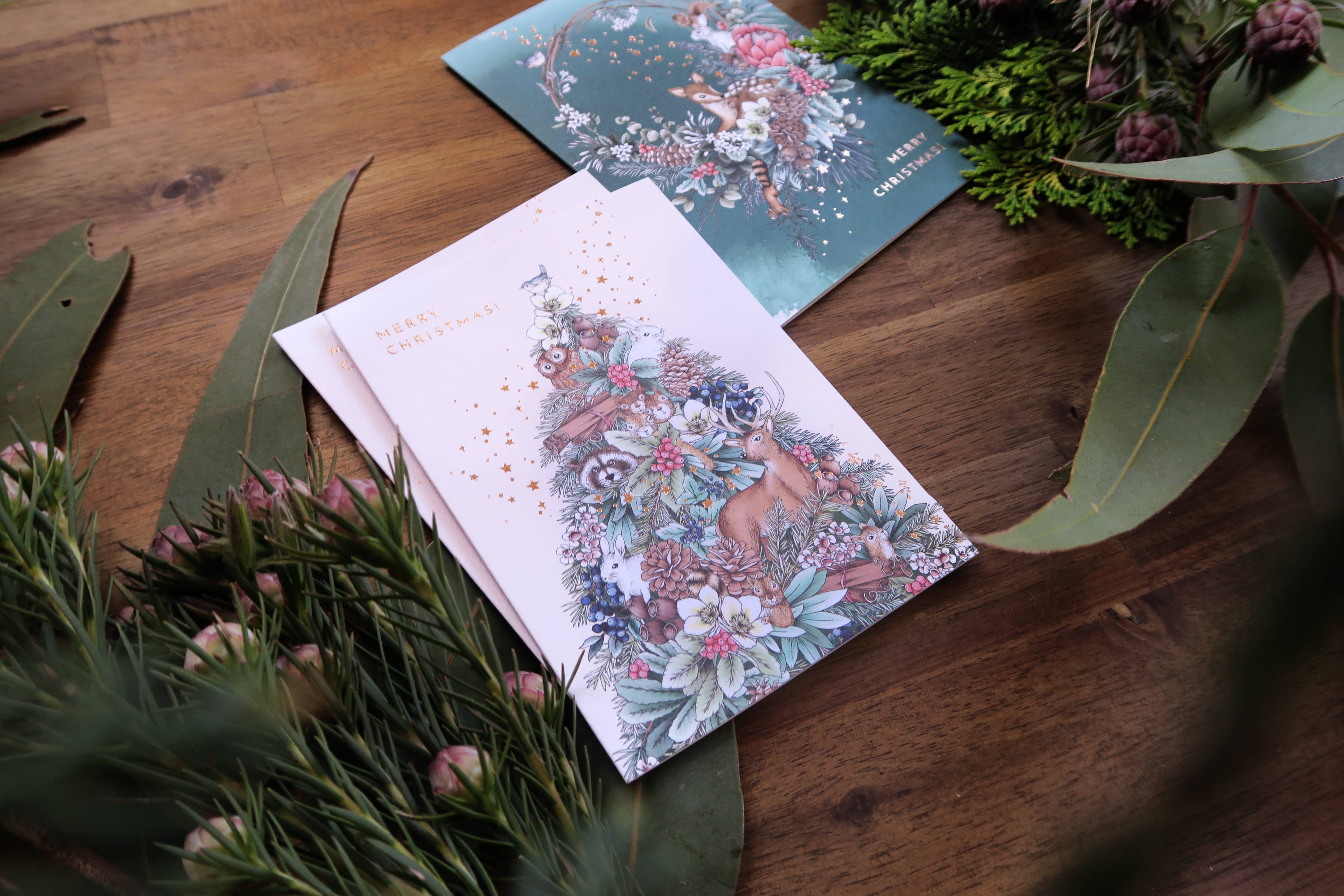 Typoflora – Engroshandel Julekort – Fortryllet juletræ kort1