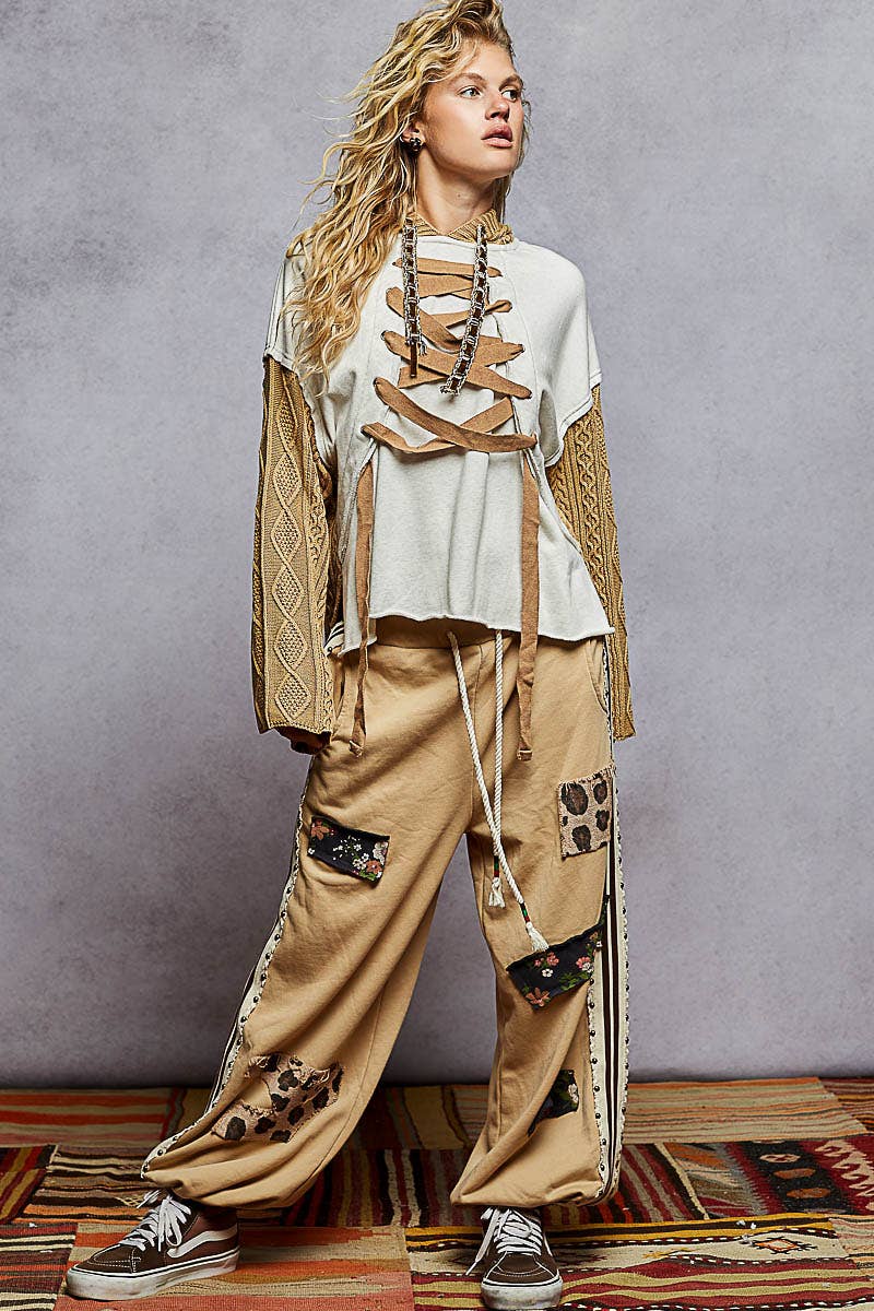 Pol Clothing - Vente Haut en maille – femme - Haut en maille à manches longues avec détail lacé en molleton français4