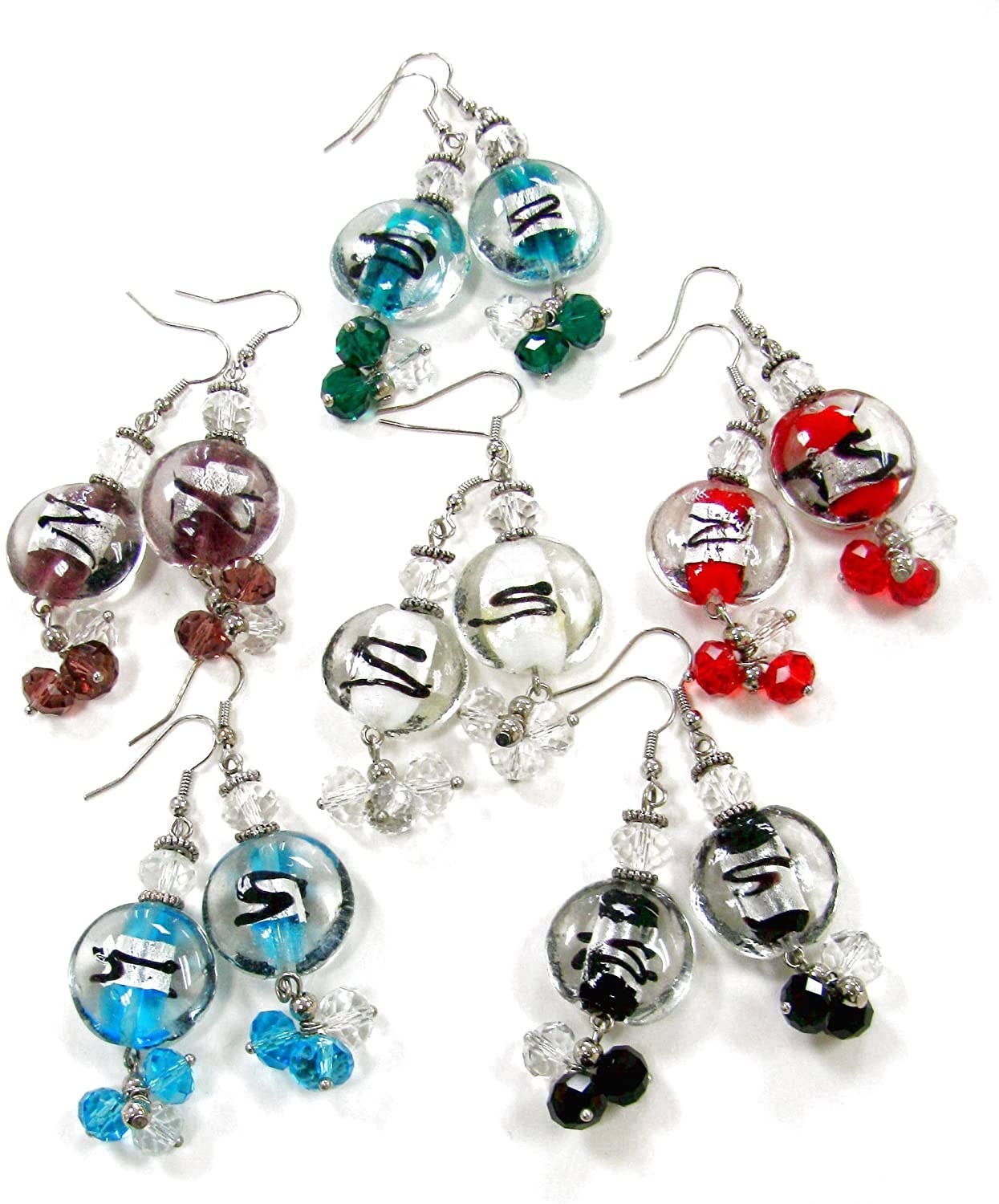 Fiona Accessories - Wholesale Jewelry Set - Colorful Earrings Lampwork Glass Beads Dangle  set of 60