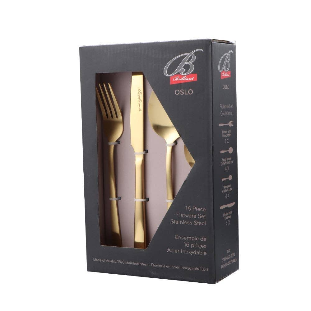 TABLESETTERS LIMITED - Wholesale Flatware Set - Oslo 18/0 Stainless Steel 16 Piece Flatware Set For 413