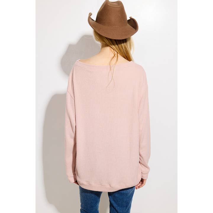 Phil Love - Wholesale Graphic Sweatshirt - Women's - Heart allover Print Soft Rib Long Sleeve Top2