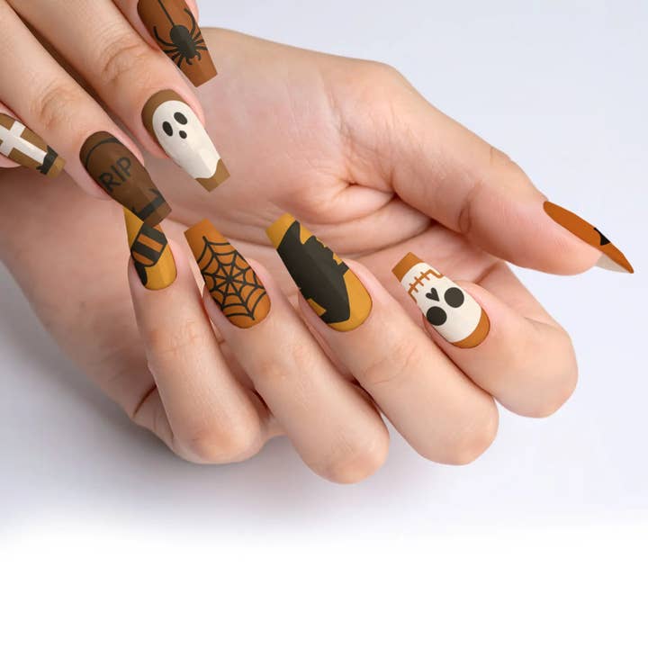 FYNE BODY - Wholesale Press-on/fake nails - Cocoa Coven Brown Halloween Press-On Nails29