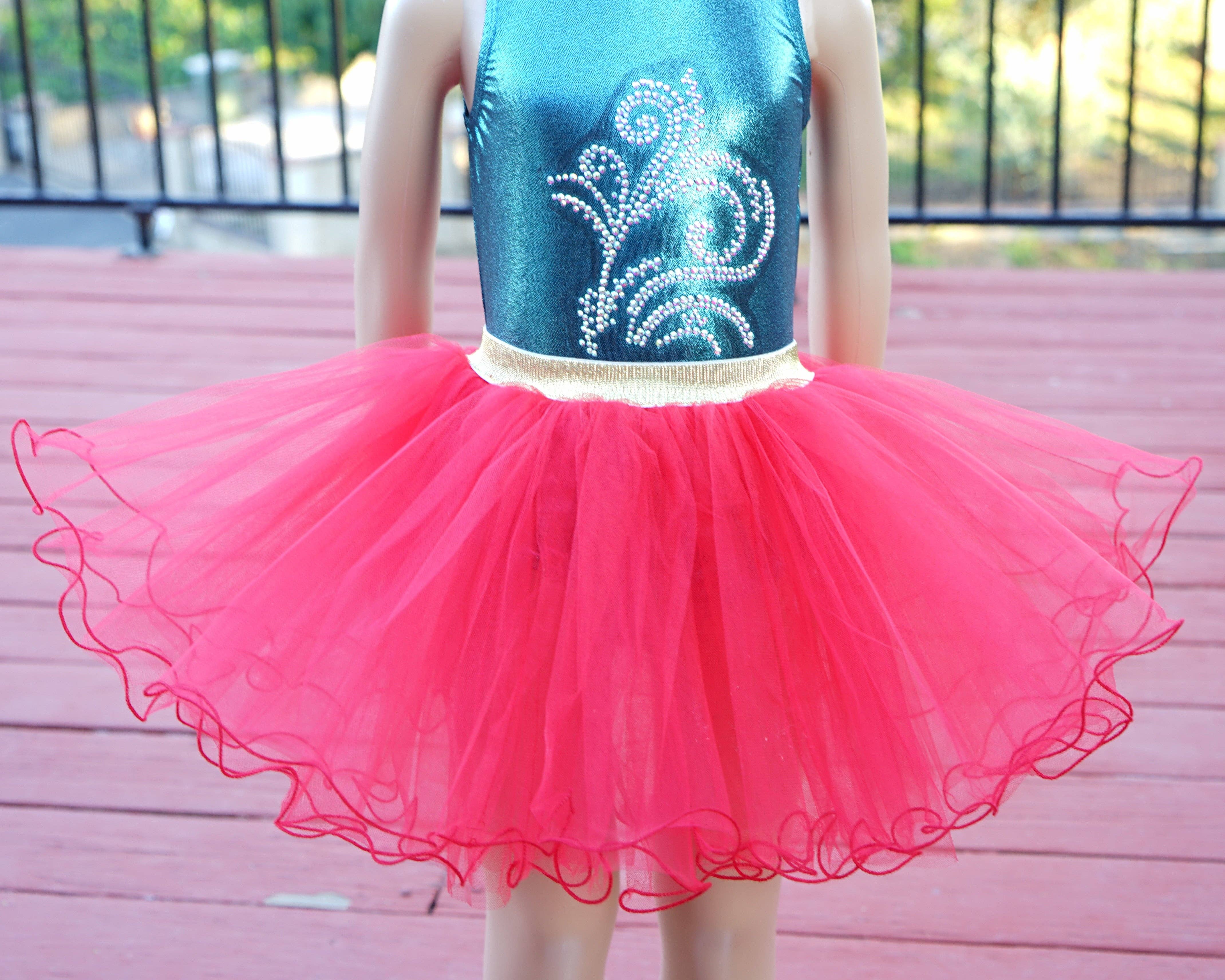 Wenchoice – wholesale Tutu – Child – Gold Elastic Red Tutu Skirt1
