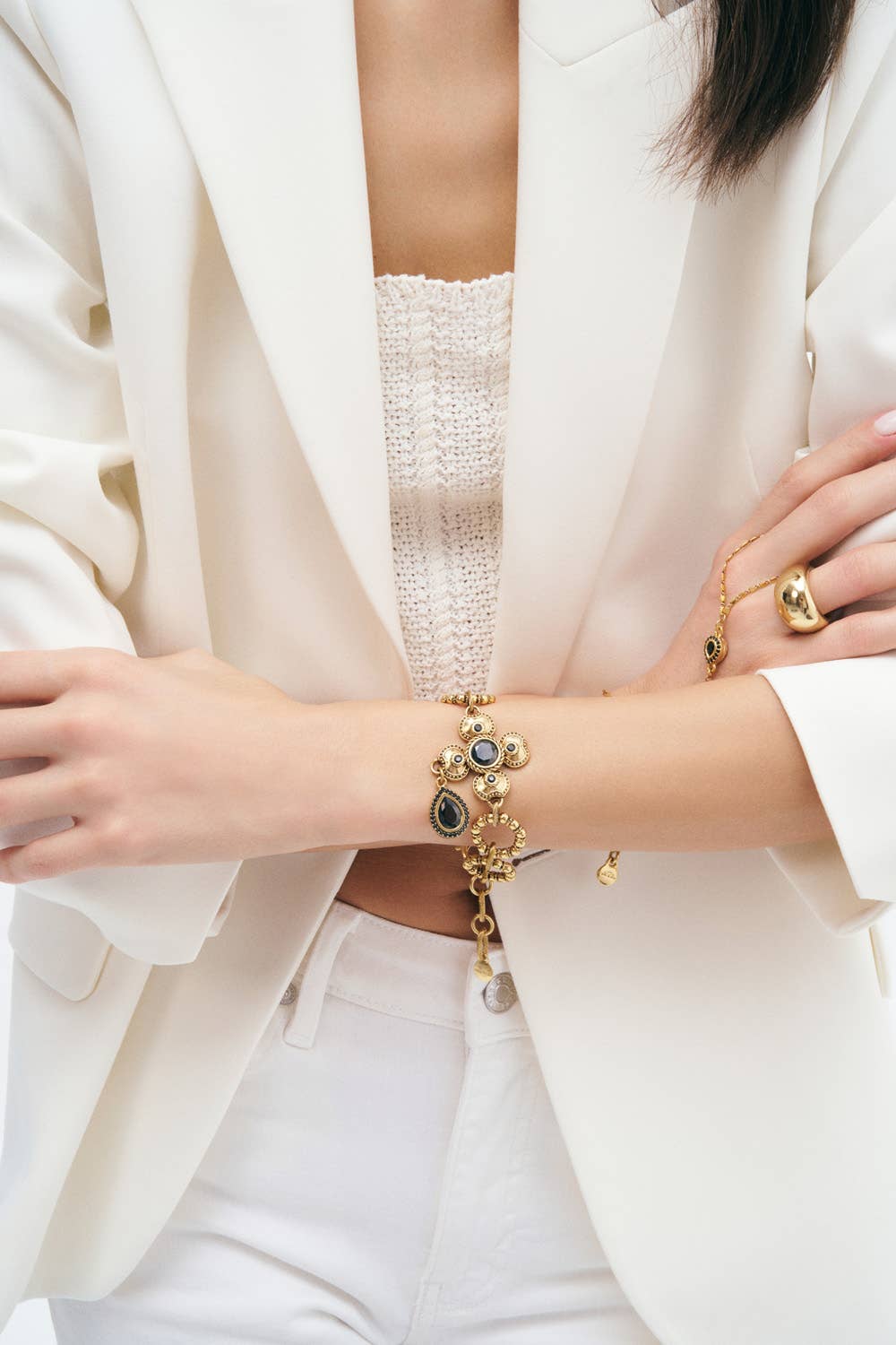 Mon Reve - Wholesale Link & Chain Bracelet - Illume Black Zircon Clover Charm Chain Necklace1