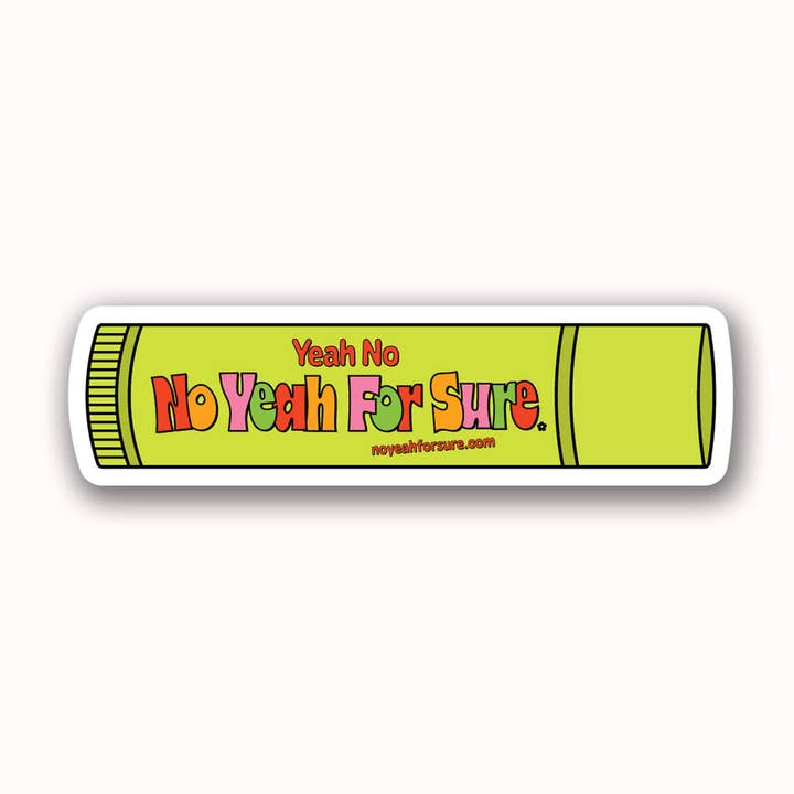 No Yeah For Sure - Wholesale Sticker - Nostalgia 90s Lip Gloss Vinyl Sticker | Green
