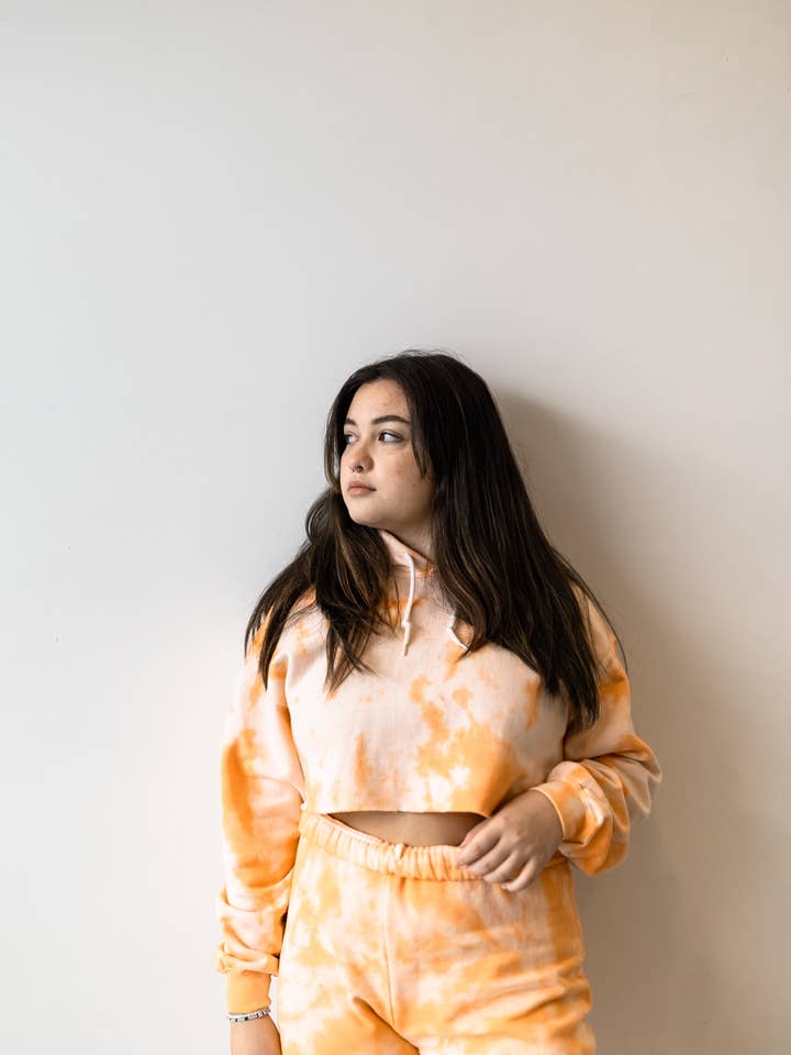 Creamsicle Orange Tie Dye Sweatshirt for engroshandel hos exbapparel