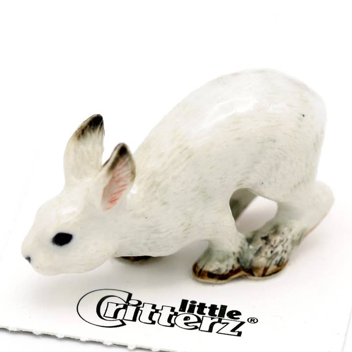 Thumper Snowshoe Hare Porcelain Miniature for wholesale by Little Critterz