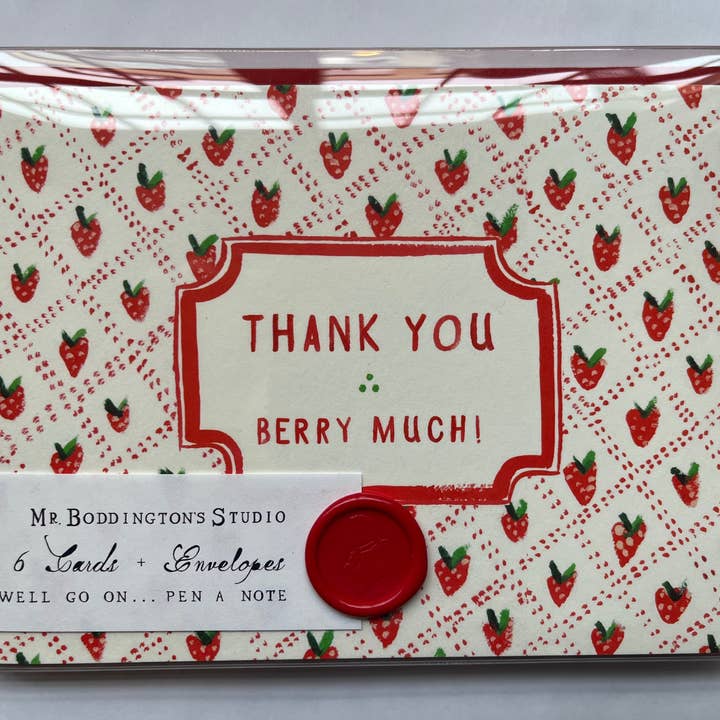 Thank You Berry Much Notecard Set for wholesale by Mr. Boddington's Studio