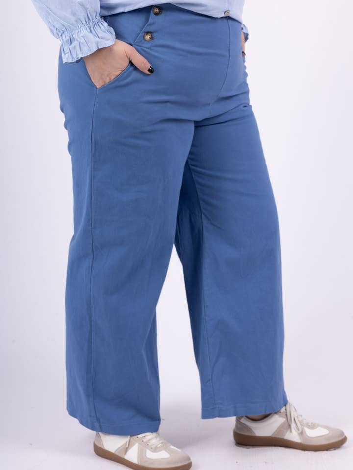 Pépouz' Paris - Wholesale Pants - Women's - PLUS SIZE Pants 97% cotton with buttons PPN2509GT17