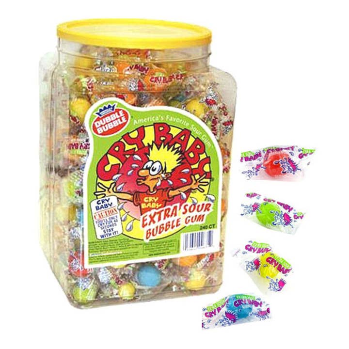 Cry Baby Extra Sour Bubble Gum 38oz - 240ct for wholesale by I Got Your Candy
