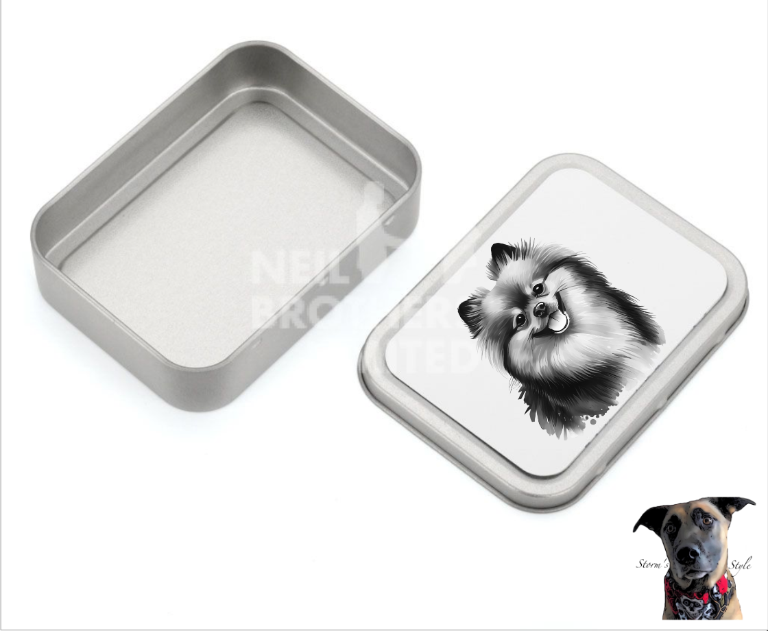 Storms Style - Vente Bocal à friandises – chien - Boîte à friandises en métal pour petit chien noir et gris - de nombreuses races38